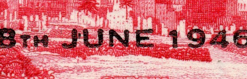 1946 Aden Sg 12 1½a carmine Mark Between 'J' and 'U' of June (R4/6) UMM