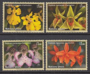 UN Geneva 436-439 Orchids Singles MNH VF