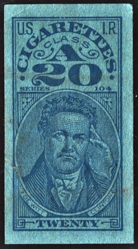 TA174c Series 104 Cigarette Revenue Stamp: 20 Cigarettes (1934) Used