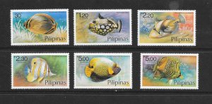 FISH - PHILIPPINES #1379-84  MNH