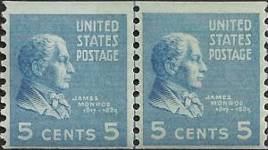 # 845 MINT NEVER HINGED Line Pair JAMES MONROE Cat $27.50