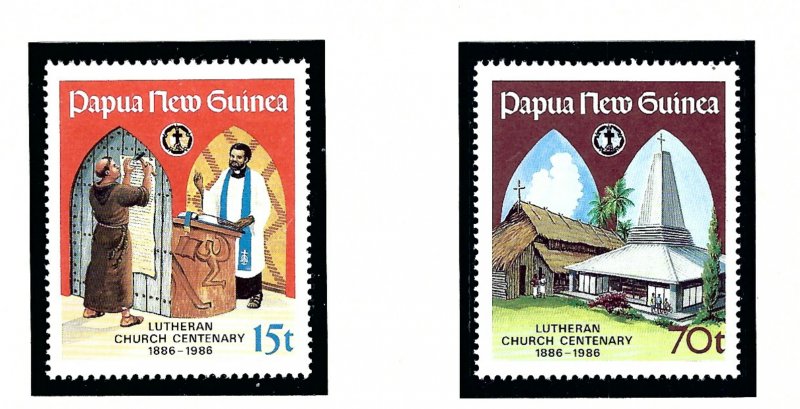 Papua New Guinea 649-50 MNH 1986 Lutheran Church Centennial