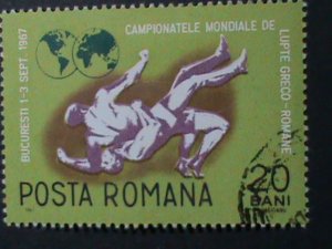 ​ROMANIA STAMP- 1967 WORLD WRESTLING CHAMPIONSHIPS-CTO STAMPS SET VERY FINE