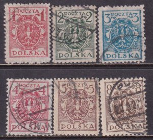 Poland 1920-2 Sc 149-52C Stamp Used