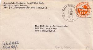United States, Postal Stationery, Airmail, U.S. A.P.O.'s, Italy