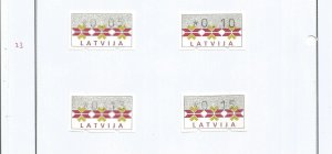 LATVIA - 1994 - Vending Machine Stamps - Perf 4v Set - Mint Lightly Hinged
