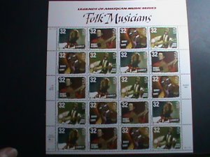 UNITED STATES-1998-SC#3212-5-AMERICAN FAMOUS MUSICIAN   - MNH FULL SHEET-  VF