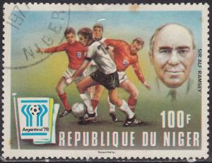 Niger 415 Used 1977 Sir Alf Ramsey, England 100fr