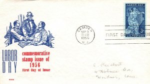 SCOTT 1082 LABOR DAY ON GRADY CACHET (WMG) LIMITED ISSUE FDC 1956