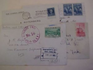 CUBA 4 DIFF. COVERS WITH IMPERF STAMPS FROM 1927 INLCUDES 5cents PAIRS