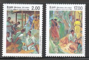 Sri Lanka Scott 1171-72 MNHOG - 1996 Christmas Issue - SCV $2.05