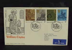 15473   GREAT BRITAIN   FDC # 794-797     William Caxton 1476