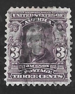 302 3 cent 1902-3 Jackson Issue Stamp used EGRADED F-VF 75