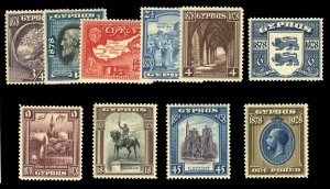 Cyprus #114-132 (SG 123-132) Cat£300, 1928 50th Year as a British Colony, co...