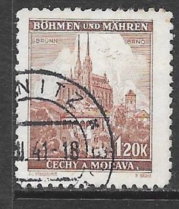 Czechoslovakia Bohemia and Moravia 42: 1.20k Brno Cathedral, used, F-VF