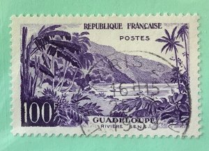 France 1959 Scott 909 used - 100fr,  landscape,  Guadeloupe, Sens River
