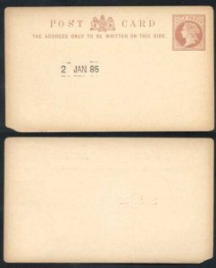 1885 ESSAY for the 1/2d Post Card Handstamped 2nd January 1885