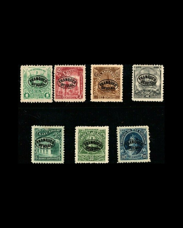 VINTAGE: EL SALVADOR 1896 OGLH,BH,LHR SCOTT# O25-36 $ 69.75 LOT# ELS1896N