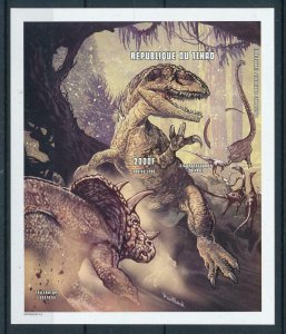 [106226] Tchad 1998 Prehistoric animals dinosaurs Triceratops Imperf. Sheet MNH