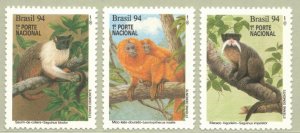 BRAZIL 1994 Monkeys; Scott 2474-76; MNH