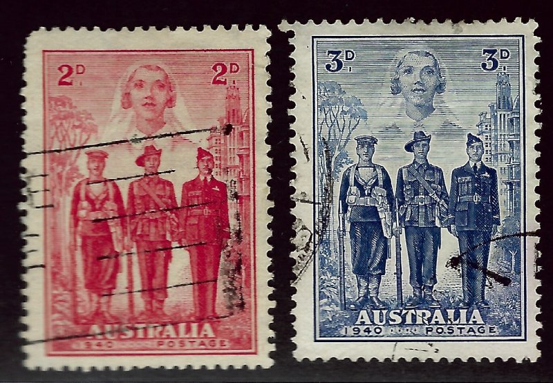 Australia SC#185-186 Used F-VF hr SCV$14.50...An Amazing Country!