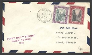 Bahamas 1930 FFC Nassau to Miami 2JA30, first daily flight