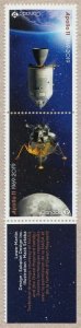 APOLLO 11 = 50th = One Tête-Bêche Pair w/ INSCRIPTION TAB fr S/S Canada 2019 MNH