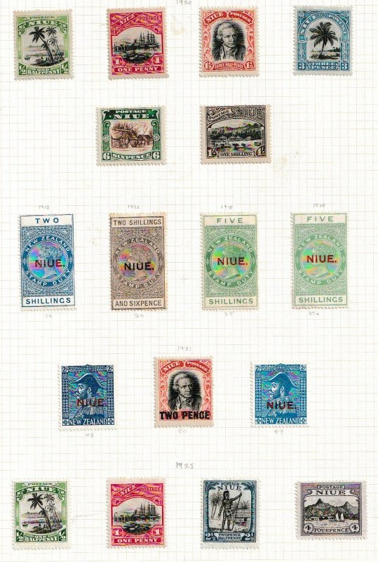 NIUE 1902-1953 int collection on leaves 1902 - 44927