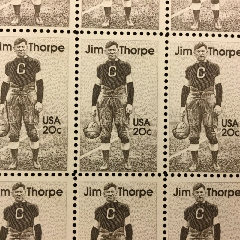 2089   Jim Thorpe, Athlete    20c MNH Sheet of 50  FV $10  1984