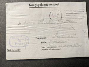 STALAG VIII-A KREUZBURG, GERMANY 1940 WWII Prison Camp Army Cover POW w/ letter 