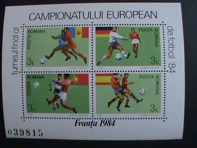 ​ROMANIA STAMP-1984-SC#3201A EUROPEAN SOCCER CUP CHAMPIONSHIP MNH S/S SHEET VF