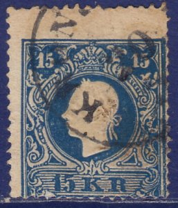 Austria - 1858 - Scott #11 - used - Off-centered