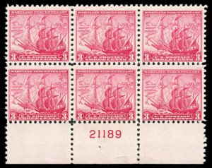 USA 736 Mint (NH) Plate Block of 6 (slight gum disturb)