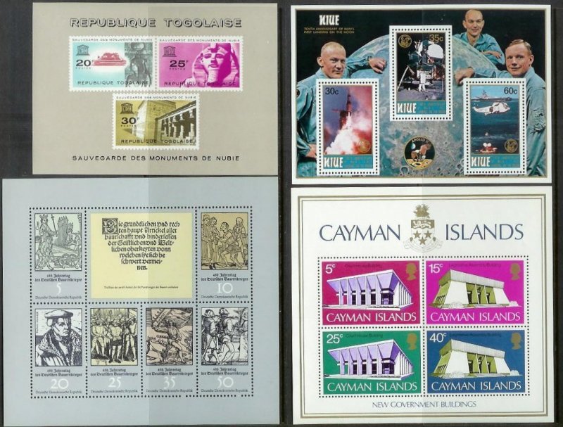 WORLDWIDE (190) Souvenir Sheets & Mini-Sheets ALL Mint Never Hinged