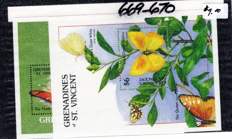 St. Vincent Grenadines #669-670 MNH - Stamp Souvenir Sheet