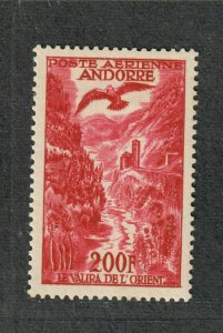 Andorra French Sc#c3 M/H/VF, Cv. $32.50