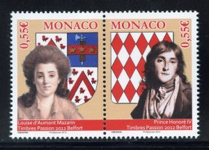 Monaco 2695a-b MNH, Timbres Passion 2012 Philatelic Exhibition Issue from 2012.