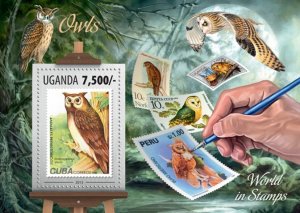 UGANDA - 2013 - Owls - Perf Souv Sheet - Mint Never Hinged