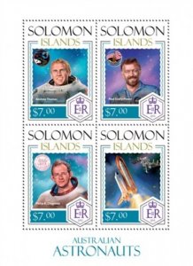 Solomon Islands - 2014 Australian Astronauts - 4 Stamp Sheet - 19M-391