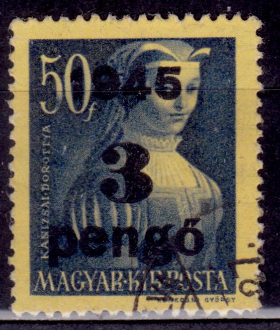 Hungary, 1945, Surcharge 3p on 50f, sc#690, MH