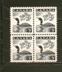 Canada 369 Loon Block of 4 MNH