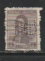 1922 Argentina - Sc 306 - used VF - single - San Martin (perfin)