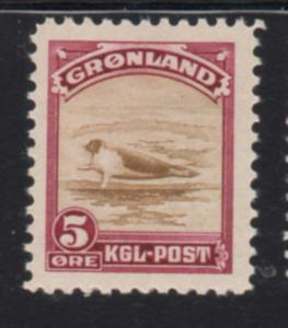 Greenland Sc 11 1945 5 ore seal stamp mint