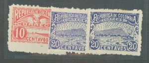 Colombia #197a/202b-c Unused Multiple