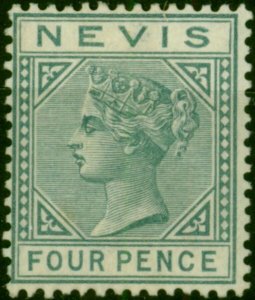 Nevis 1884 4d Grey SG31 Fine & Fresh LMM