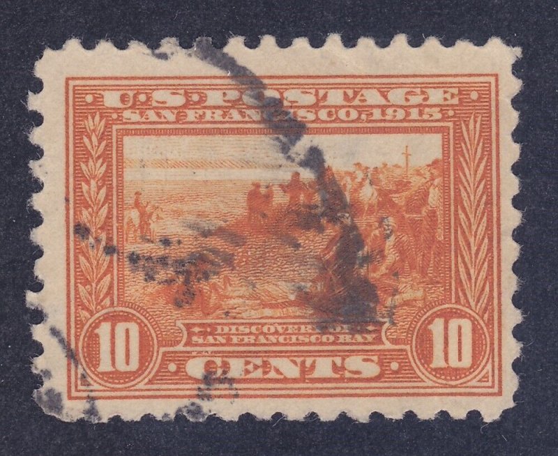 US 404 Used 1915 10¢ Orange Perf 10 Discovery of San Francisco Panama-Pacific 