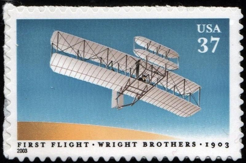 SC#3783 37¢ First Flight of Wright Brothers Single (2003) SA