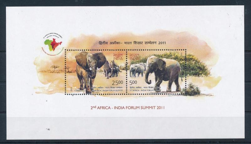 [38468] India 2011 Wild Animals Mammals Elephants MNH Sheet