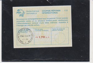 Israel 1975 Type D1  --1 .70 L - International Reply Coupon IRC Used