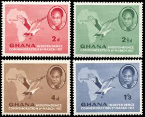 Ghana 1-4, MNH, Independence